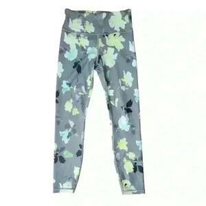 ATHLETA Elation 7/8 Tight Leggings Green grey Floral Small $89 MSRP Powervita